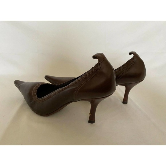 Aldo Brown Pumps Pointed Toe Kitten Heel Size 7 - Picture 2 of 6